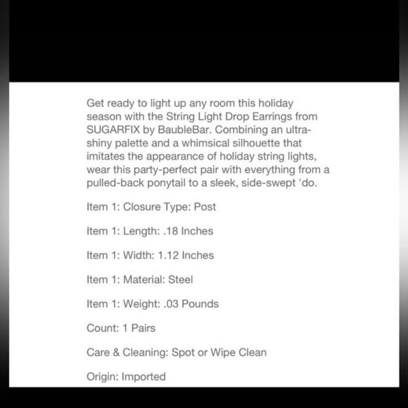 SUGARFIX BaubleBar Dangle Drop Earrings Silver Statement Holiday Gift Jewelry - Picture 8 of 8